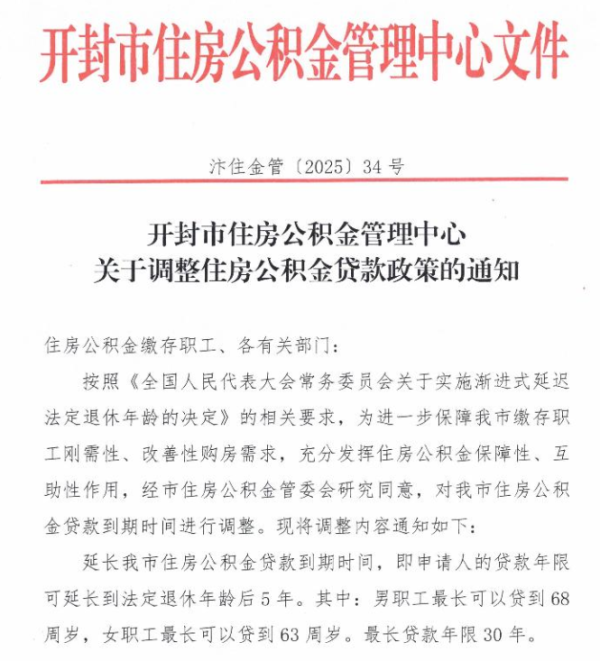 股票配资论坛是什么 最高可贷至68岁！开封调整住房公积金政策
