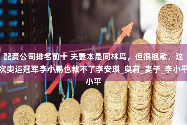 配资公司排名前十 夫妻本是同林鸟，但很抱歉，这次奥运冠军李小鹏也救不了李安琪_奥莉_妻子_李小平