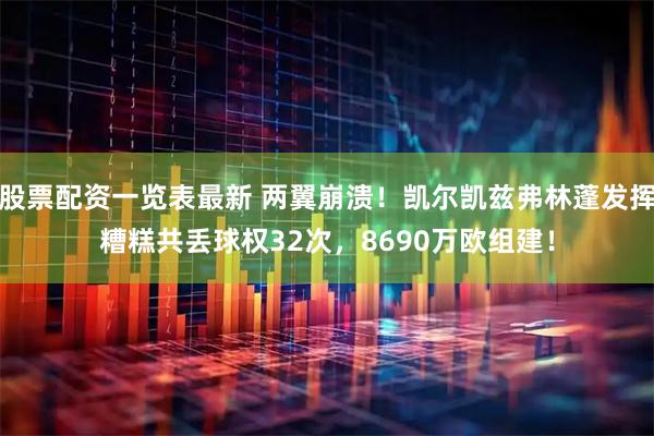股票配资一览表最新 两翼崩溃！凯尔凯兹弗林蓬发挥糟糕共丢球权32次，8690万欧组建！